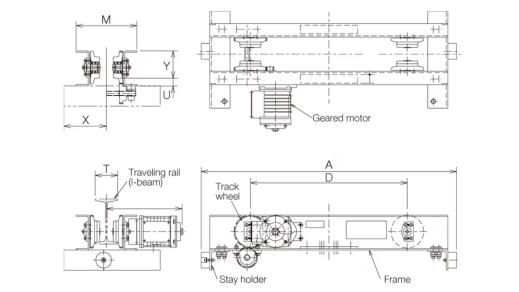 Dimension KITO Motorized Low-head End Carriage