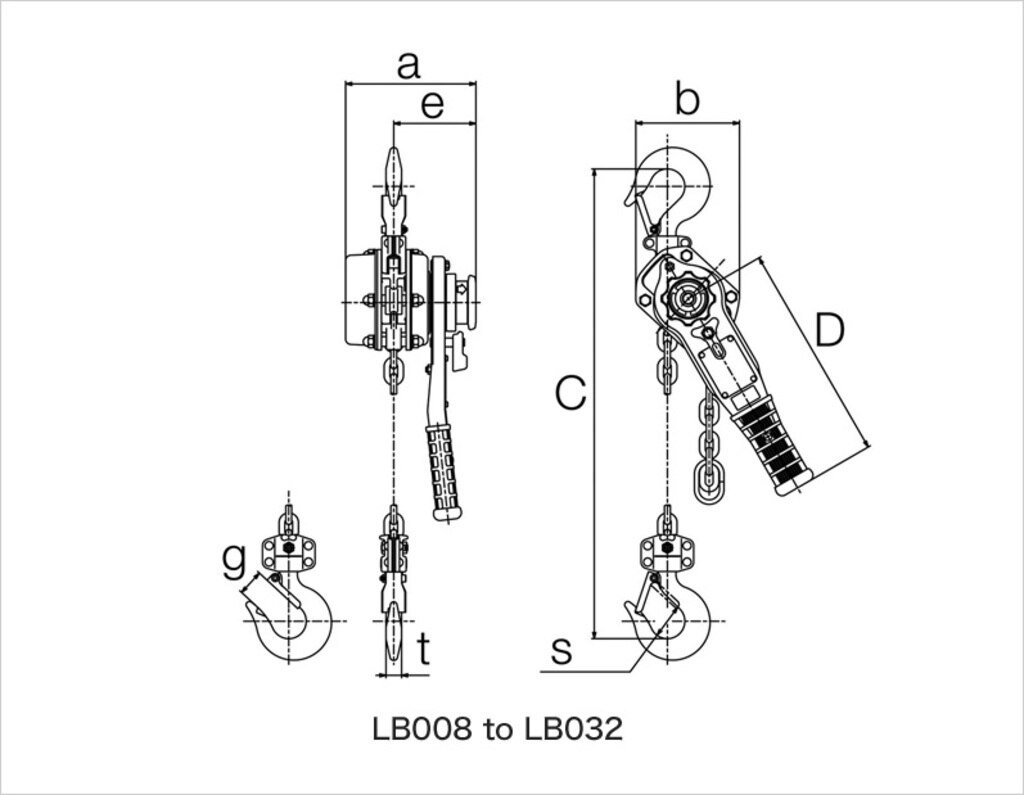 Dimension KITO LB Series Lever Hoist